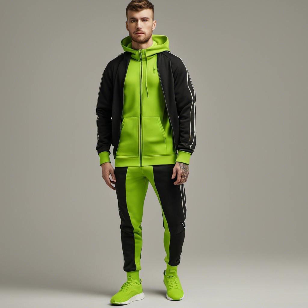 Black and lime green tracksuit hotsell